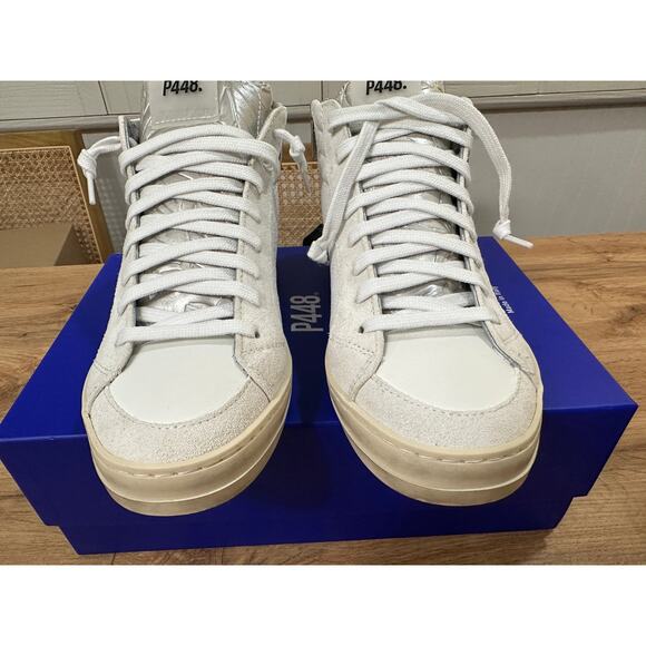 P448 S23 Skate High Top Sneakers Shoes Peony (White) Size 5/5.5 US 35 EU NIB - Picture 6 of 13